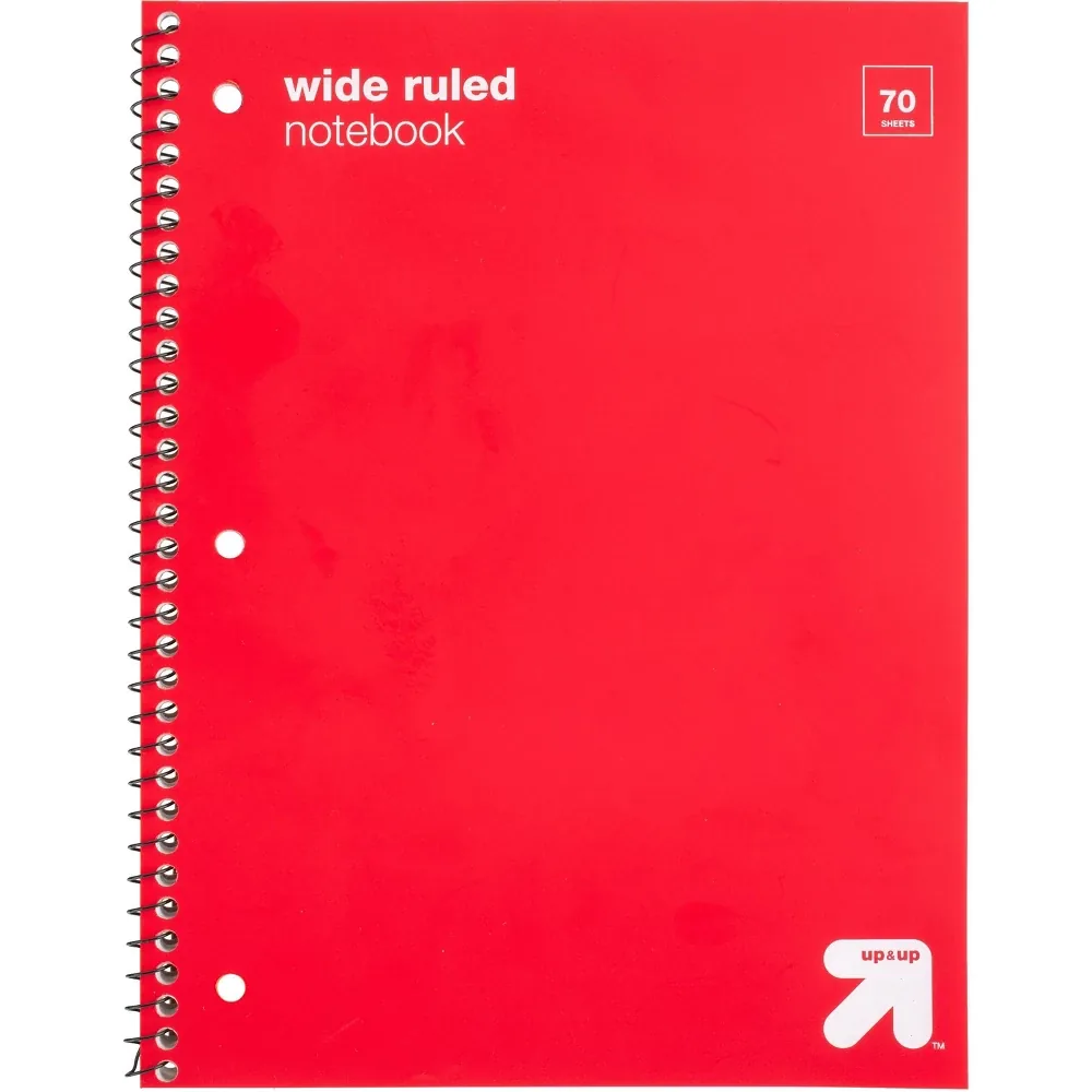 CUADERNO RAYADO WIDE RULED ROJO