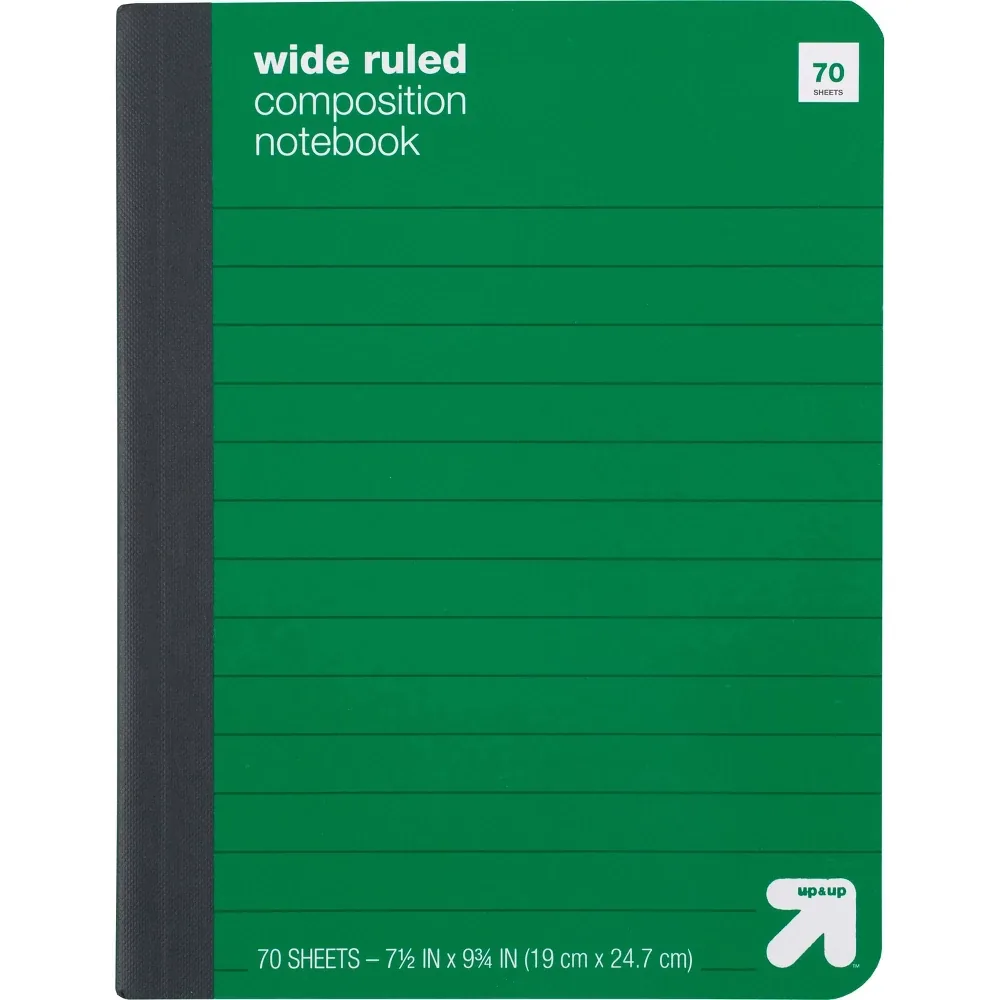 CUADERNO PEQUEÑO WIDE RULED VERDE