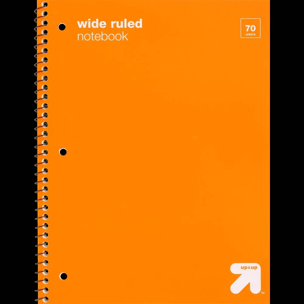 CUADERNO RAYADO WIDE RULED ANRANJADO