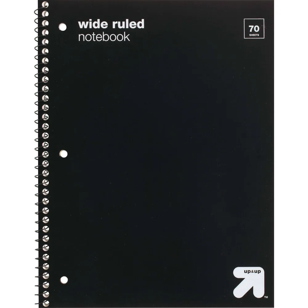 CUADERNO RAYADO WIDE RULED NEGRO
