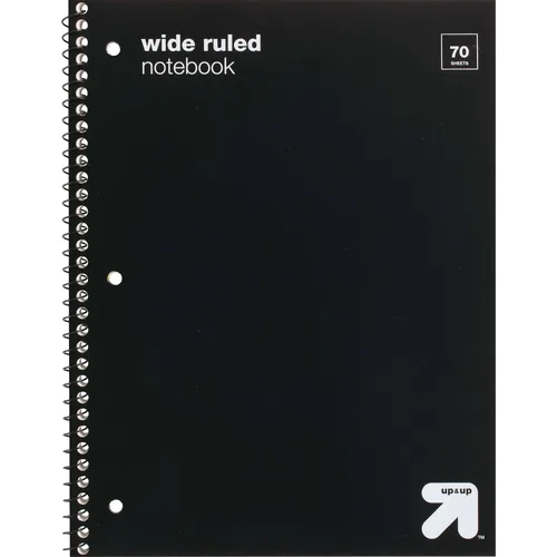 CUADERNO RAYADO WIDE RULED NEGRO